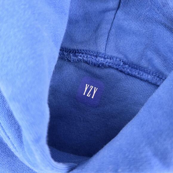 YZY Gap Hoodie Youth Small 6-7 Blue Pullover Kangaroo Pocket Drop Shoulder Kids - Picture 8 of 11